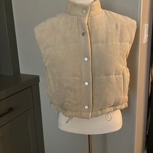 Urban Outfitters Quilted corduroy cropped vest